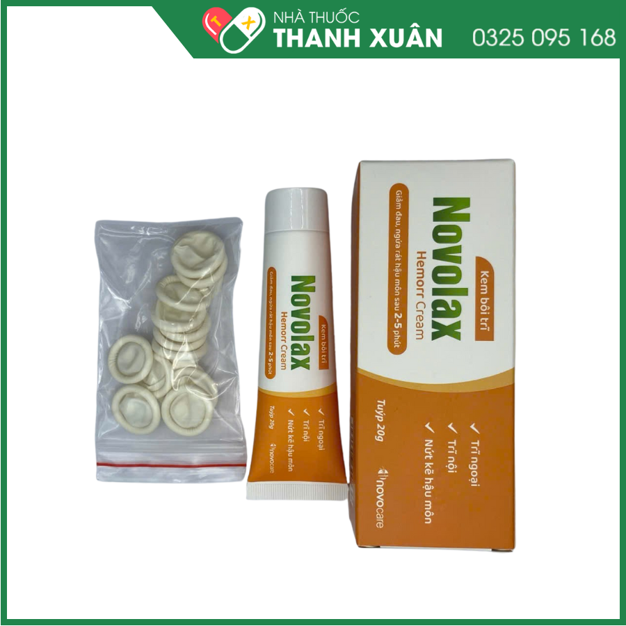 Novolax Hemorr Cream - Giảm đau, ngứa rát hậu môn, hỗ trợ co hồi búi trĩ